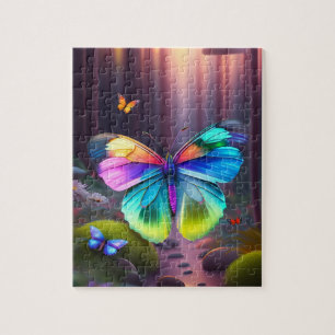 Puzzle Papillon coloré dans une forêt de Maguc