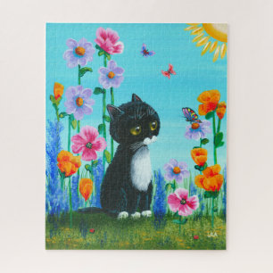 Puzzle Papillon de chat Tuxedo Art