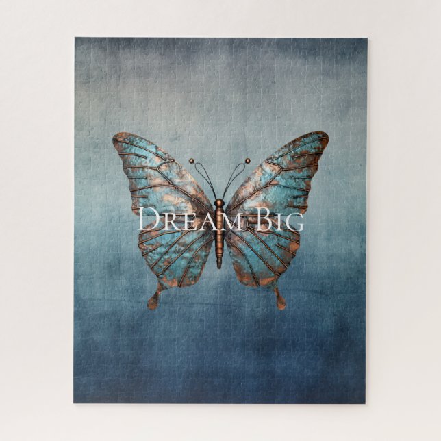Puzzle Papillon de texture gris bleu (Vertical)