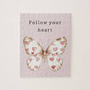 Puzzle Papillon des Coeurs roses