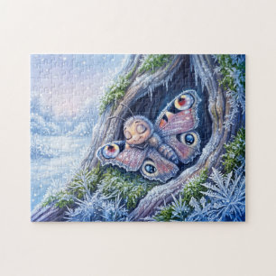Puzzle Papillon en dormance hivernale recouvert de crista