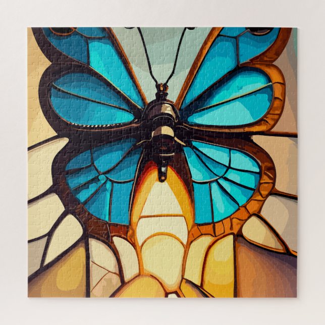 Puzzle Papillon en verre tendu (Vertical)