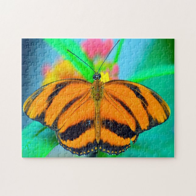 Puzzle Papillon Fleur Passion Gratté. (Horizontal)