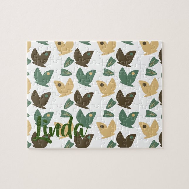 Puzzle Papillon naturel et verdure fleurie (Horizontal)