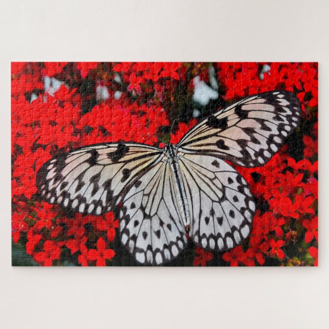 Puzzle Papillon nymphe noir. (Horizontal)