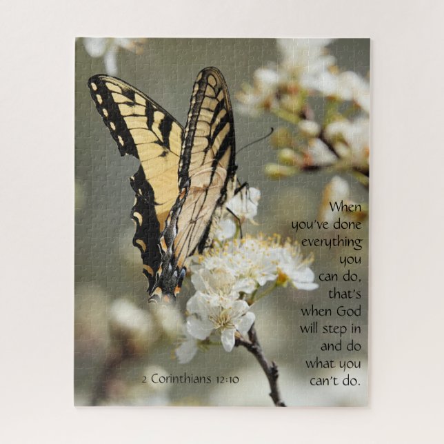 Puzzle Papillon sur les fleurs, Verse des écritures (Vertical)