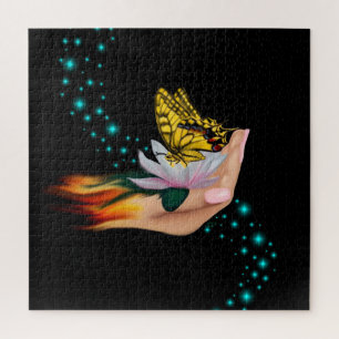 Puzzle Papillon sur Lotus Bloom