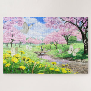 Puzzle Papillons au printemps