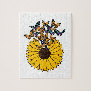 Puzzle Papillons au tournesol