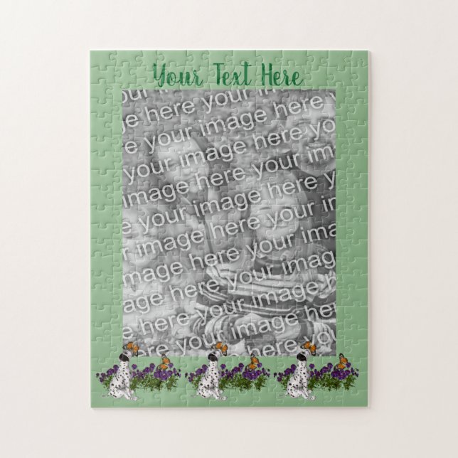 Puzzle Papillons de chiot dalmate Modèle de cadre photo (Vertical)