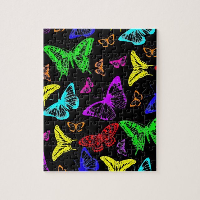 Puzzle Papillons de couleur arc-en-ciel volant (Vertical)