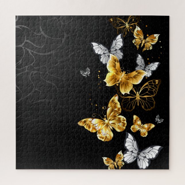 Puzzle Papillons d'or et de blanc (Vertical)