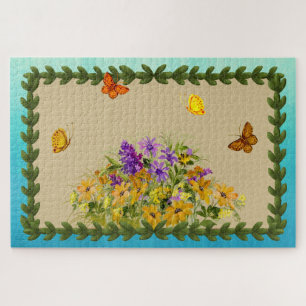 Puzzle Papillons et fleurs