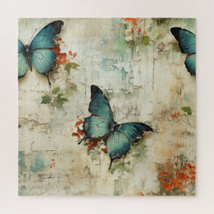 Puzzle Papillons et fleurs Vintages colorés (12)