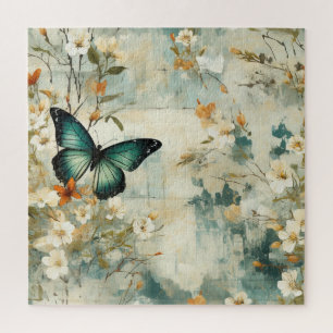 Puzzle Papillons et fleurs Vintages colorés (6)