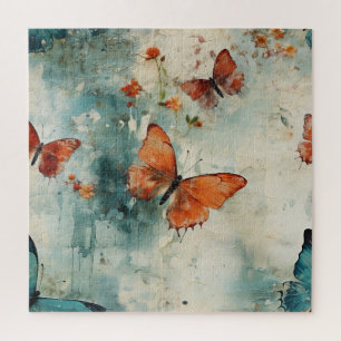 Puzzle Papillons et fleurs Vintages colorés (9)