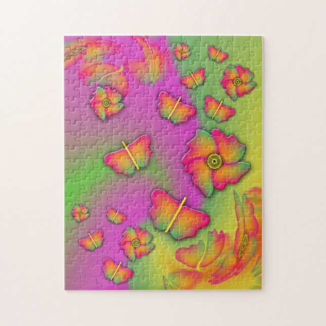 Puzzle Papillons & Fleurs (Vertical)