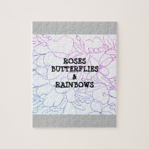 Puzzle Papillons rose et arcs-en-ciel