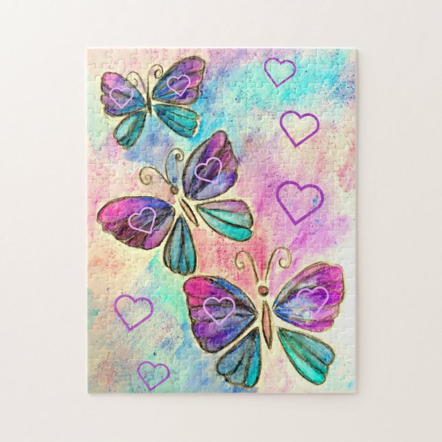Puzzle Papillons Rose Violet (Vertical)