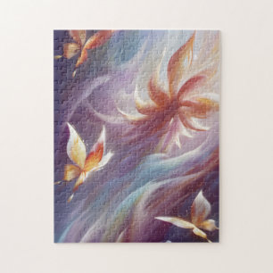 Puzzle Papillons stylisés et fleurs