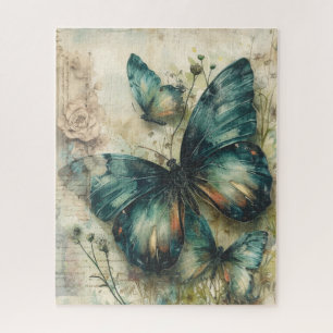 Puzzle Papillons verts vintages