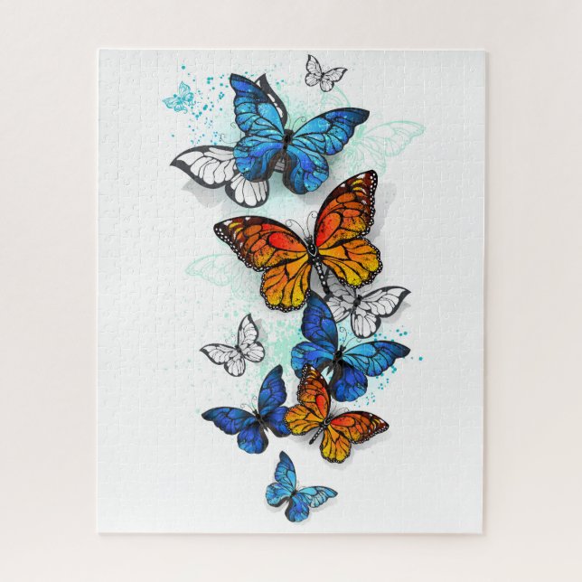 Puzzle Papillons volants Morpho et Monarch (Vertical)