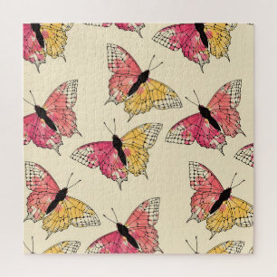 Puzzle Papillons volants : motif en ivoire sans soudure
