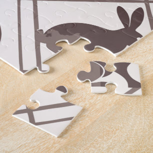 Puzzle Pâques à carreaux marron