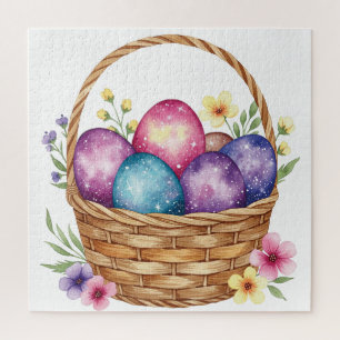 Puzzle Pâques panier fleuri