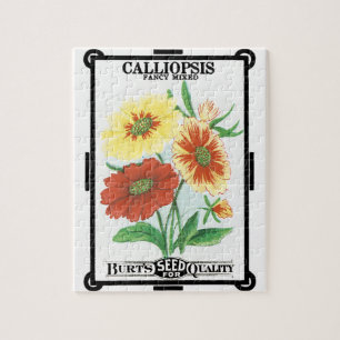 Puzzle Paquet de semences vintage Art Étiquette, Fleurs C