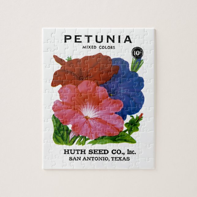 Puzzle Paquet de semences Vintage Petunia (Vertical)