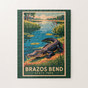 Puzzle Parc d'État de Brazos Bend Texas Voyage Art Vintag