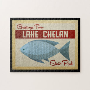 Puzzle Parc d'état du lac Chelan Vintage voyage de poisso