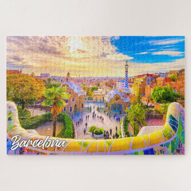 Puzzle Parc Güell, Barcelone, Espagne (Horizontal)