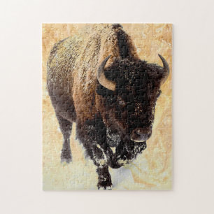 Puzzle Parc national américain bison nature extérieur