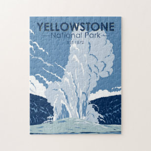 Puzzle Parc national de Yellowstone Vieux fidèles Vintage