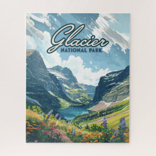 Puzzle Parc national des Glaciers Montana Lake Retro