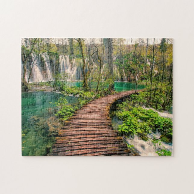 Puzzle Parc national des Lacs Plitvice Croatie stylisé (Horizontal)