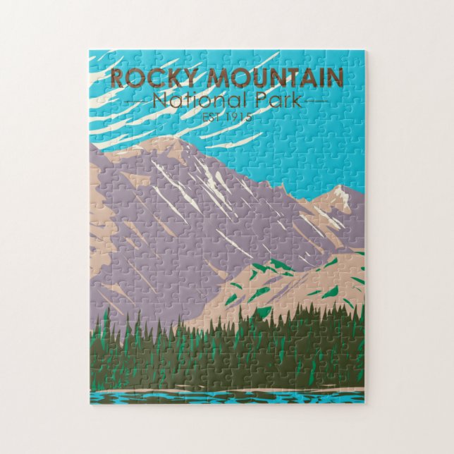 Puzzle Parc national des Rocheuses Colorado Lac Ours (Vertical)