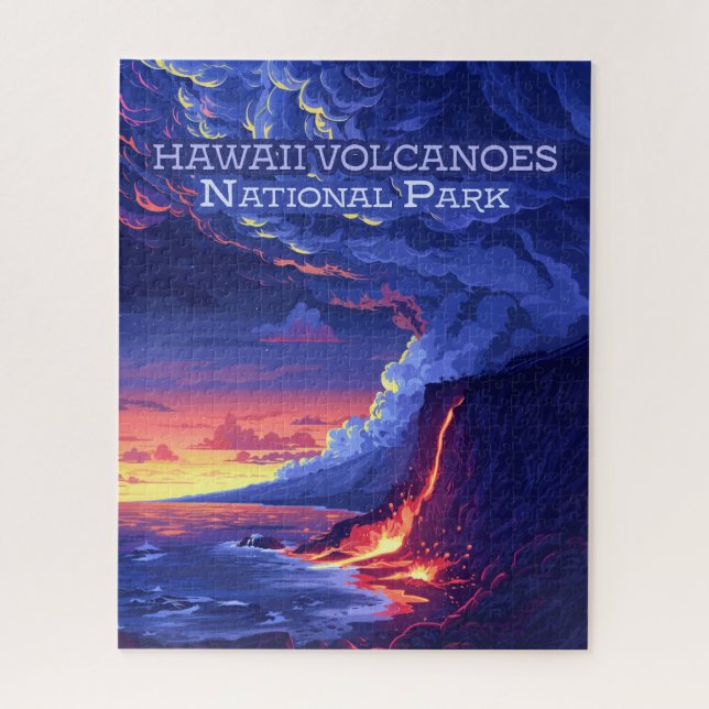 Puzzle Parc national des volcans d'Hawaii Big Island Retr (Vertical)