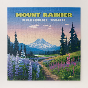 Puzzle Parc national du Mont Rainier Washington Retro