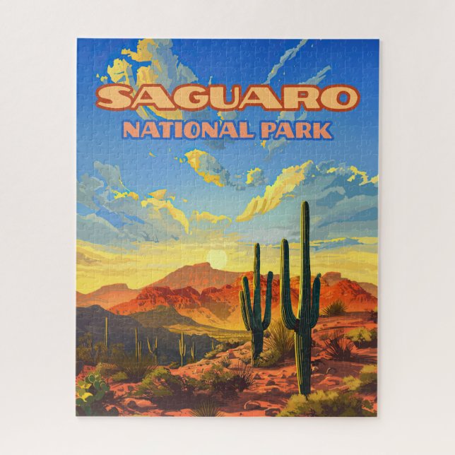 Puzzle Parc national du Saguaro Arizona Désert Cactus Rét (Vertical)