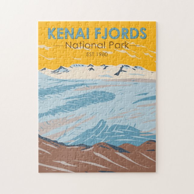 Puzzle Parc national Kenai Fjords Harding Icefield (Vertical)