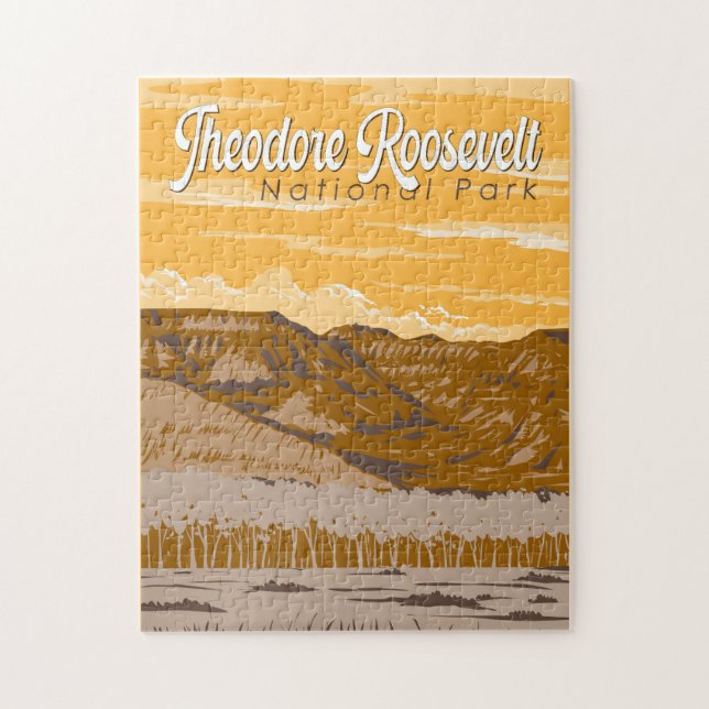 Puzzle Parc national Theodore Roosevelt Illustration Art (Vertical)