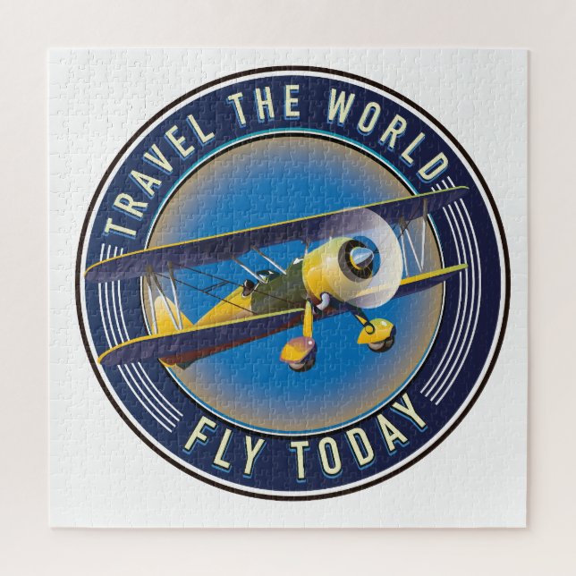 Puzzle Parcourez le patch voyage World Fly Today (Vertical)