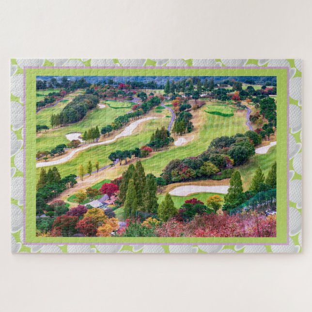 Puzzle Parcours de golf d'automne et bal (Horizontal)