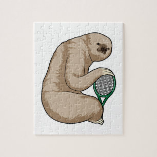 Puzzle Parcours de tennis avec raquette de tennis