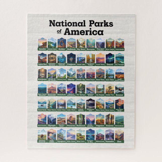 Puzzle Parcs nationaux des États-Unis d'Amérique USA (Vertical)