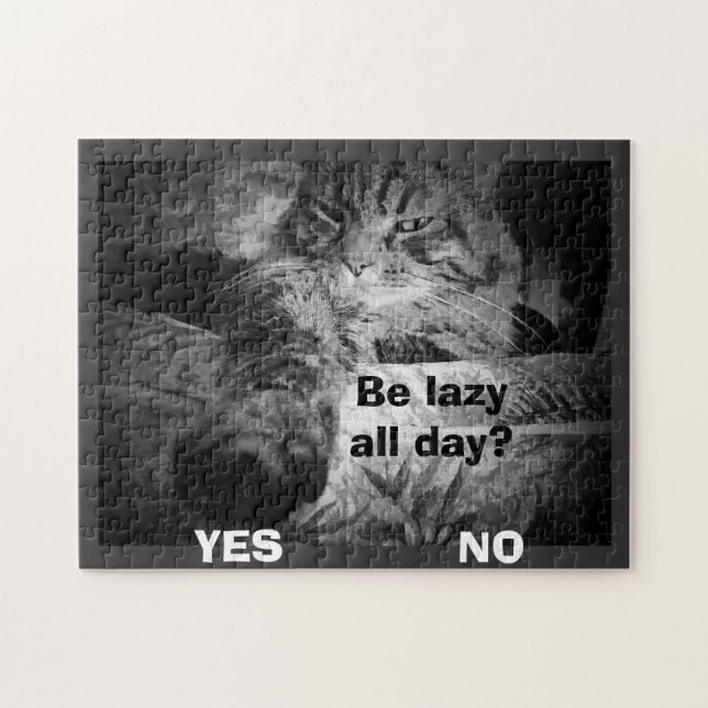Puzzle paresseux toute la journée ? Le chat choisit oui ! (Horizontal)