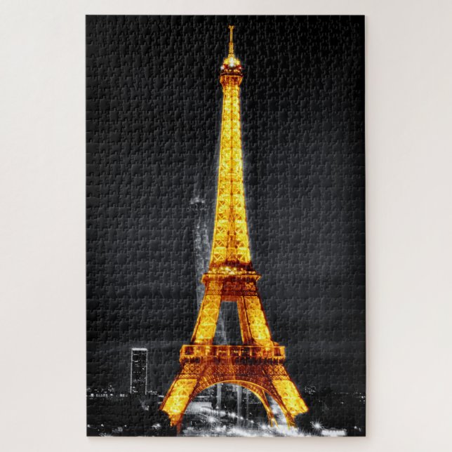 Puzzle Paris la nuit et la tour Eiffel fantôme / art surr (Vertical)